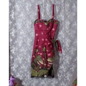Vixen by Micheline Pitt Tropical Terror Sarong Dress & Wrap Size XL Psychobilly